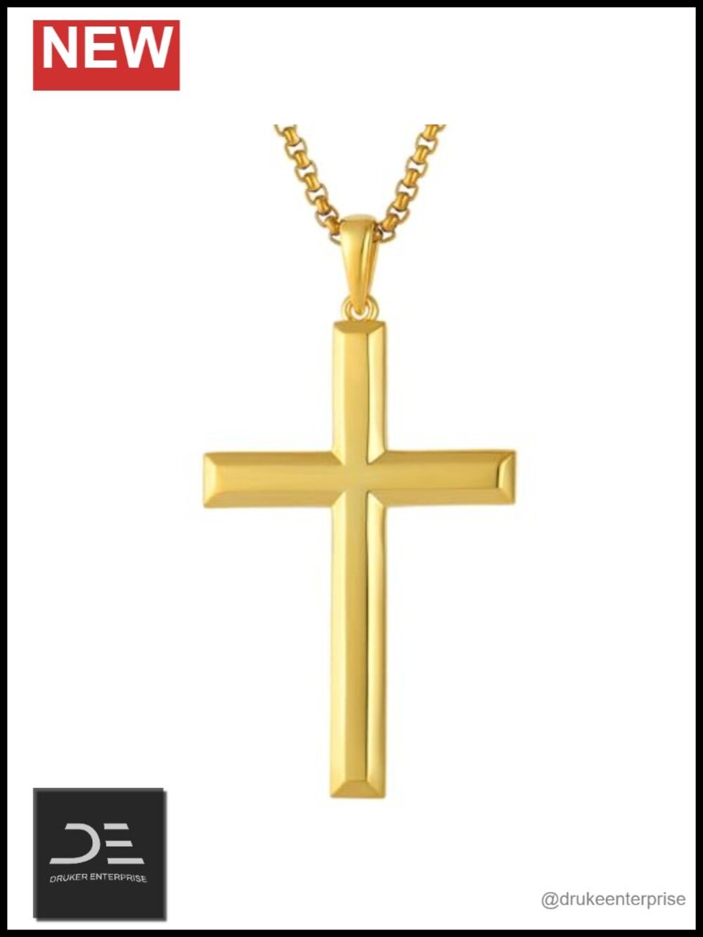 18K Gold Cross Pendant Necklace Minimalist Christian Jewelry Gift